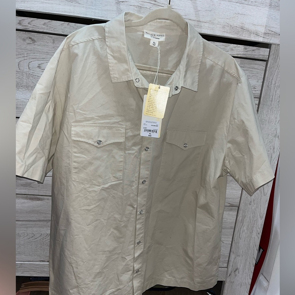 NWT Walker Hayes Oatmeal Pearl Snap Men’s Shirt XL